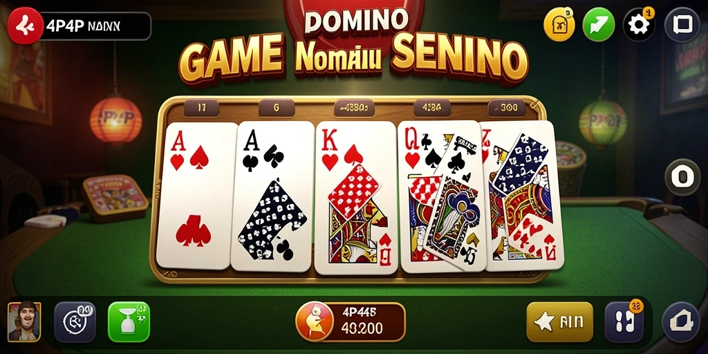 Tangkapan layar gameplay seru dari 4P4P dalam permainan Domino.