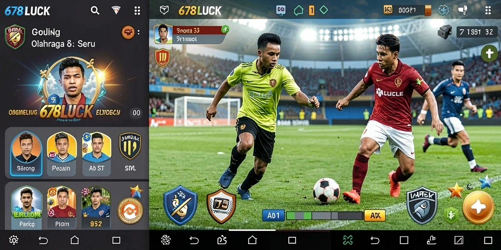 Gameplay seru dalam aplikasi 678LUCK yang menampilkan berbagai olahraga.