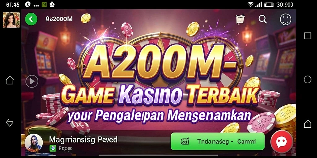 Gameplay menarik A200M dengan berbagai pilihan permainan kasino.