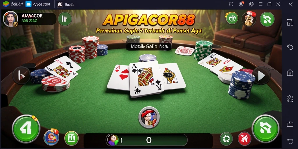 Tangkapan layar utama menunjukkan gameplay Gaple yang seru dan interaktif.