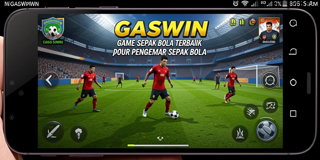 Tampilan menarik dari gameplay sepak bola GASWIN.