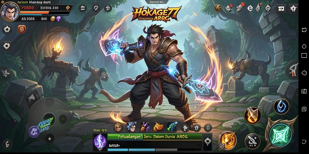 Tampilan gameplay seru HOKAGE77 di dunia ARPG.