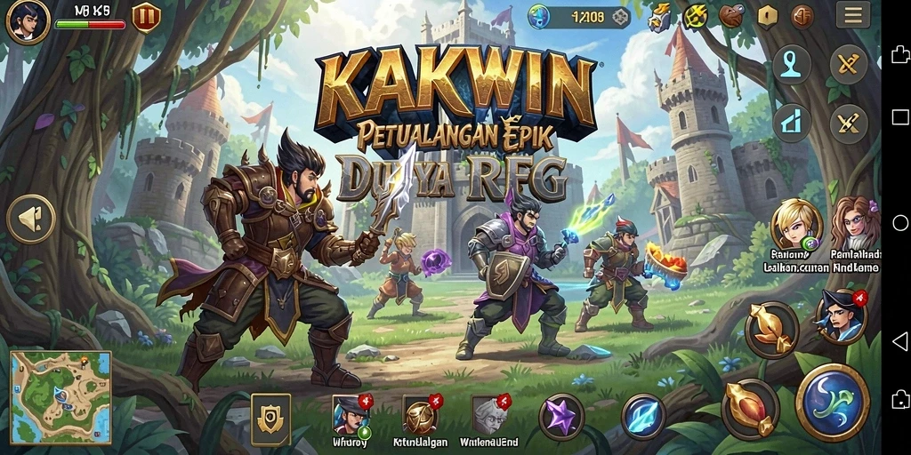 Tampilan gameplay KAKWIN yang menonjolkan aksi RPG yang mendebarkan.