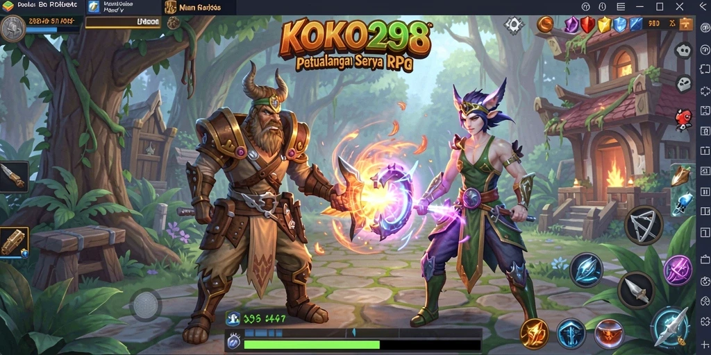 Gameplay RPG KOKO288 dengan karakter dan pertarungan menarik.