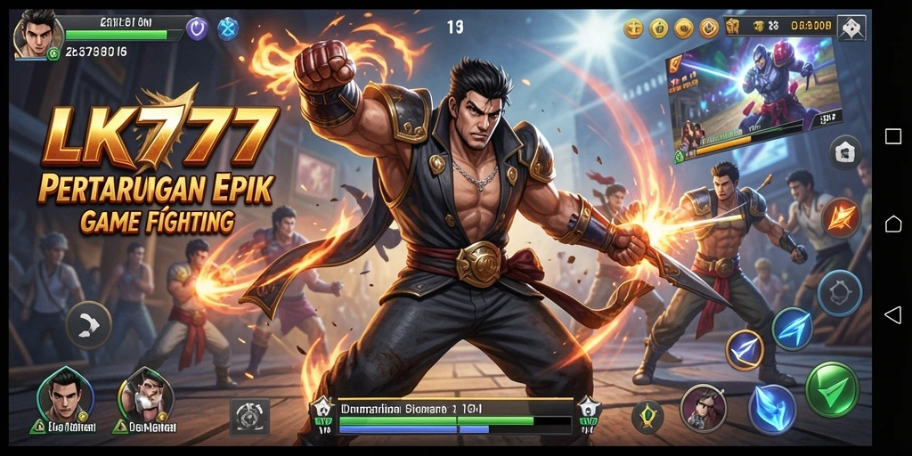 Tampilan gameplay LK777 yang intens dan mendebarkan dalam pertarungan Fighting.