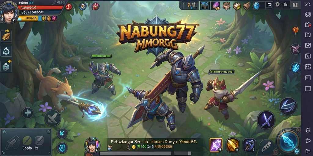 Tampilan gameplay NABUNG77 yang menakjubkan dan penuh aksi dalam dunia MMORPG.
