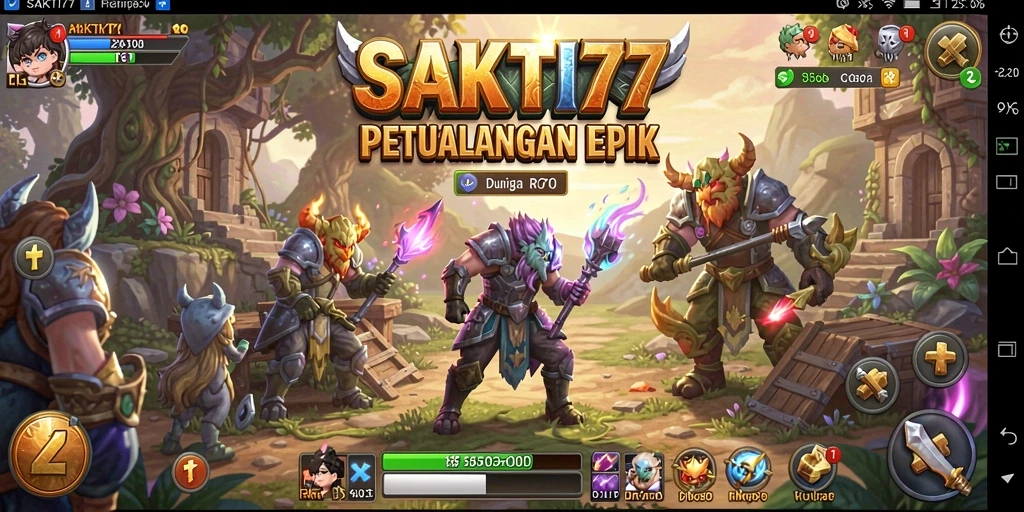 Tampilan gameplay SAKTI77 yang menarik dengan karakter dan petualangan RPG.
