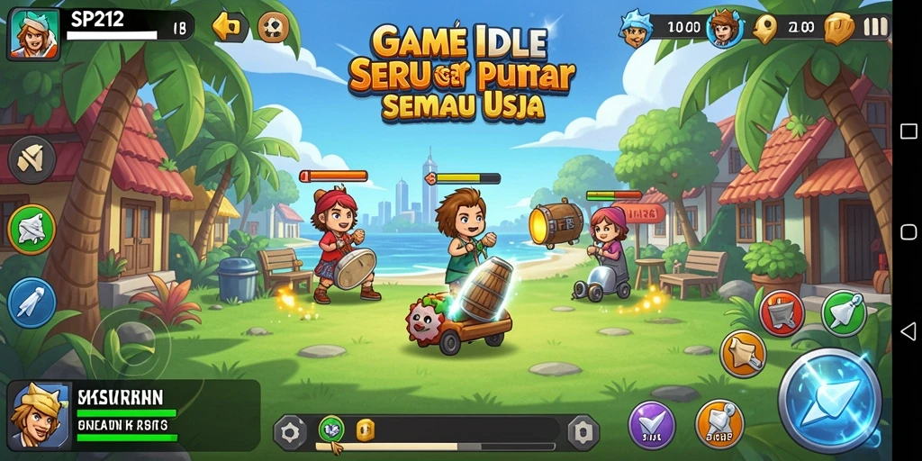 Screenshot utama SP212 memperlihatkan gameplay Idle yang seru dan menarik.