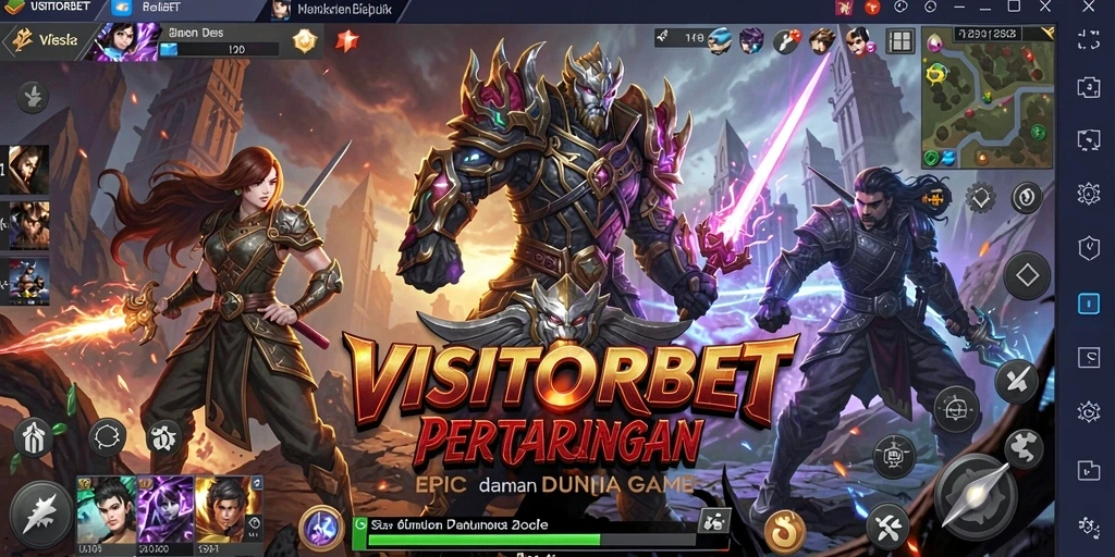 Tampilan gameplay seru di arena pertarungan VISITORBET.